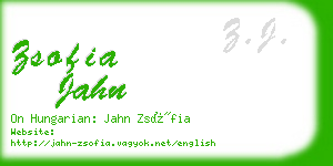 zsofia jahn business card